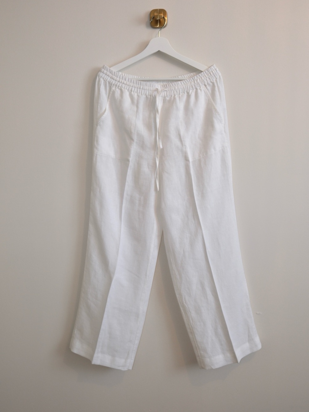 Chico’s full length drawstring 100% linen pants